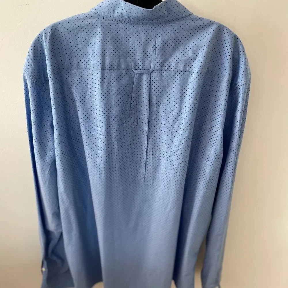 American Eagle Sz XXL Dress shirt Blue polkadot long sleeve button down collar - Picture 6 of 6